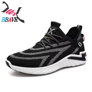 Chaussures de sport pour hommes, baskets de course, lot de stock, sans marque, décontractées, noires, en tissu PVC, maille, protection des pieds, 1 paire - Product Image 1
