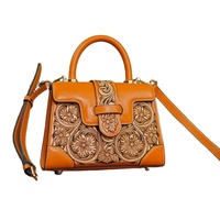 Sac fourre-tout de luxe en cuir véritable à bandoulière unique de haute qualité 2025 pour femmes avec motif floral tendance
