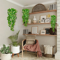 Plante murale artificielle suspendue, Mandala Eucalyptus, plante en pot, lierre vert, couronne de fleurs, plantes décoratives en pot