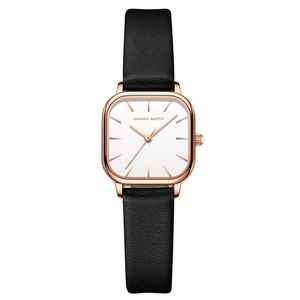 Montre Hannah <span class=keywords><strong>Martin</strong></span> 1591 de luxe pour femme, style <span class=keywords><strong>dessin</strong></span> <span class=keywords><strong>animé</strong></span>, boîtier en acier inoxydable, bracelet en cuir, mouvement à quartz SEIKO, étanche 3 ATM - Product Image 2