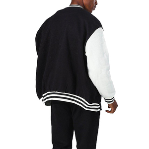 Giacca vimased Varsity da uomo con bottone in bianco giacca girocollo stile ricamo giacche taglie forti Vintage - Product Image 3