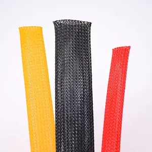 Custom Colored Braided Cable Sleeve PET Expandable Cable Tidy Sleeves