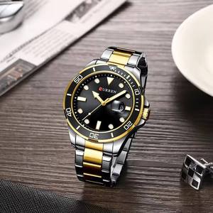 Montre de luxe Curren 8388, montre de mode dorée pour homme, étanche, montre-bracelet en acier inoxydable à quartz pour homme - Product Image 5