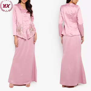 New Embroidery Pink Dress Wholesale Baju Kurung Malaysia Modern 2023 <strong>Model</strong> Baju Kebaya Muslim Modern Photo - Product Image 2