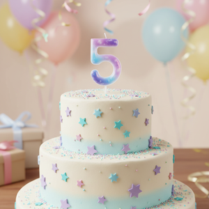 Candeline Colorate Numero 5 per Torta di Compleanno in Paraffina Senza Profumo Decorazioni per Feste e Matrimoni Modello Peiyong 60335 - Product Image 3