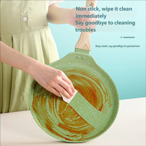 Poêle à crêpes en aluminium antiadhésive avec manche en bois, poêle à omelettes, poêle à steak, crêpière à <span class=keywords><strong>induction</strong></span>, ustensile de cuisine - Product Image 3