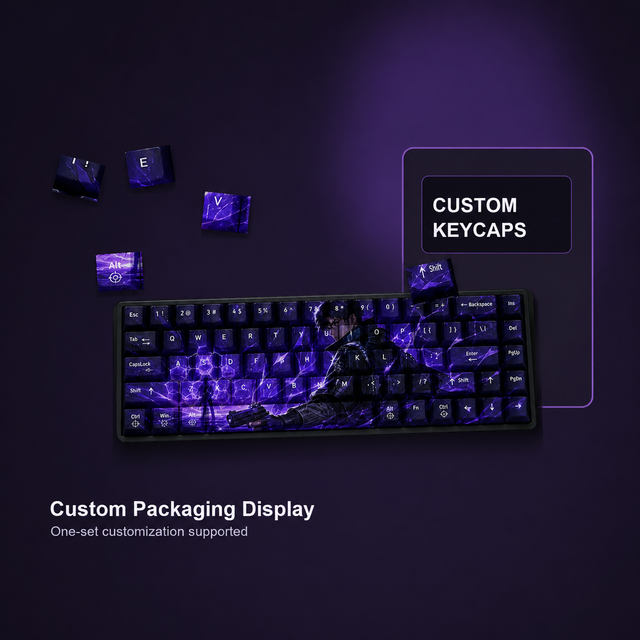 Custom VALORANT Iso 68 Key PBT Dye Sublimation Keycaps Cherry Profile for Mechanical Keyboard Gaming Set