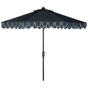 Vente en gros de parasol populaire personnalisé imprimé de luxe parasol avec glands extérieur festonné jardin parasol de plage