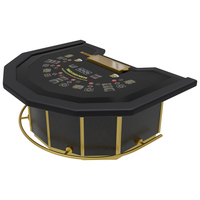 Table de poker demi-ronde en bois antique de luxe professionnelle sur mesure de qualité casino pour jeu de trois cartes – Vente en gros