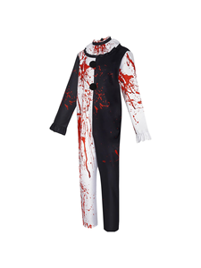 Disfraz de Payaso de Terror de Halloween para Pareja, Mono Negro y Blanco con Salpicaduras de Sangre, Traje de Cosplay con Logotipo Personalizado para Fiesta - Product Image 3