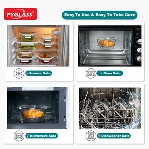 11 SET High Boro silicate <span class=keywords><strong>Glass</strong></span> Storage, BPA-freie Bento-Brot dosen, Glasmahlzeit-Zubereitung behälter mit Glas deckeln - Product Image 4