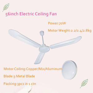 Yiwu Market 1400mm 56 pulgadas SMC CMC ventilador de techo eléctrico con interruptor de <span class=keywords><strong>luz</strong></span> condensador regulador Motor de aluminio para España África - Product Image 2