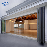 Porte patio coulissante pliante en aluminium à rupture de pont thermique, couleur argent, double vitrage Low-E, certifiée NFRC et AS2047