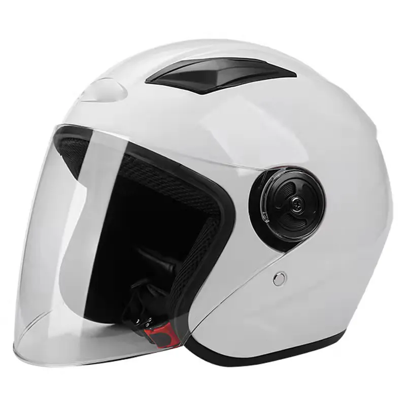 Capacete de motocicleta para motocicleta, capacete de ventilação eficaz ABS com lente dupla para moto, capacete adulto de rosto aberto