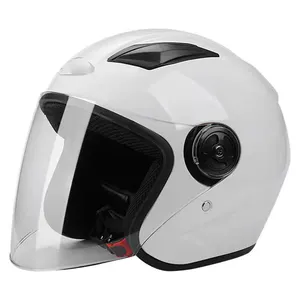 Global grosir helm sepeda motor ventilasi efektif ABS wajah terbuka cascos para moto lensa ganda helm sepeda motor dewasa