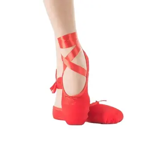 Frau/Damen Red Ballet Pointe Schuhe Zum Verkauf Pointe Balletts chuhe OEM Dance Balletts chuhe