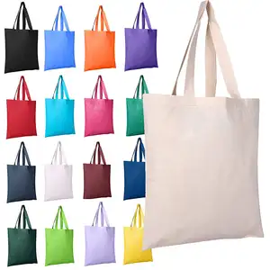 Recycled Reusable 100% Organic Cotton Bag Custom Printed Logo Canvas Tote Shopping Bag