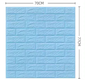 Stiker dinding 3d busa bata berperekat, stiker dinding antitabrakan tahan air antistatis