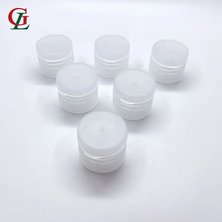 28/410 pp Flip top cap for oil bottle plastic screw flip snap cap with small hole, cosmetic cap with heat foil induction liner