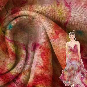 Tela de <span class=keywords><strong>lino</strong></span> estampada digital para <span class=keywords><strong>ropa</strong></span>, suave, personalizada, verano, 100% - Product Image 4