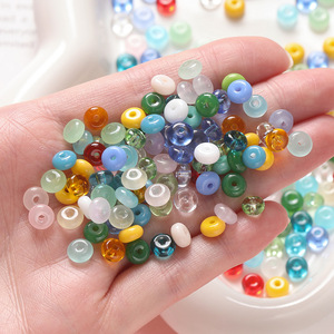 Perles de verre de couleurs mélangées 3x6,5 mm, ouverture de 1,5 mm, 50 pièces, fournitures de fabrication de bijoux DIY, matériel de perlage - Product Image 3