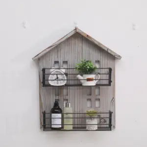 New Product Metal Wood Wall Mounted Shelf/Storage Holders Craft Signs Carved Wood Standing Hanging Decoration For Outdoor Indoor