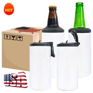 Vaso Enfriador 4 en 1 para Botellas de Cerveza de 12 Oz con Tapa Abatible y Logotipo Personalizado para Sublimación por Transferencia de Calor - Product Image 1