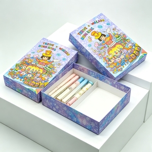 Custom Paper Drawer <b>Box</b> for <b>Christmas</b> Gift Packing <b>Box</b> With Four-Color Printing Cartoon Design For Craft Holiday Gift Packaging - Product Image 1