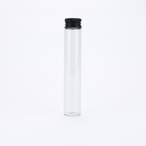Child-proof 22mm*120mm Glass Conic Clear <b>Tube</b> for King Size 109mm Rolled Cone Storage with Aluminum Screw Lid - Product Image 1