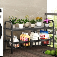 Rak penyimpanan logam, rak penyimpanan logam tipe berdiri Multi lapisan, pemegang Pot wastafel dapur & rak penyimpanan kabinet