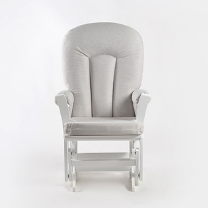 Chaise à bascule et pouf gris foncé en microfibre finition bois design contemporain pour meubles de salon à la maison - Product Image 4