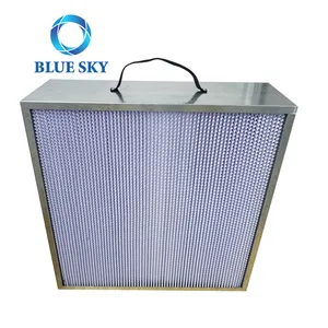 High Efficiency Aluminium Frame Deep Pleat Box Air Conditioner HVAC H13 Laminar Air Flow MERV Filter