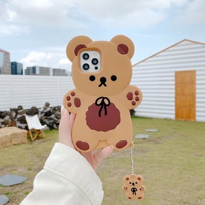 Custodia per Telefono 3D a Forma di Orsetto di Cioccolato Cartoon per <span class=keywords><strong>iPhone</strong></span> 13 12 <span class=keywords><strong>11</strong></span> Pro XS Max X XR 7 8 Plus, <span class=keywords><strong>Cover</strong></span> Morbida in Silicone - Product Image 6