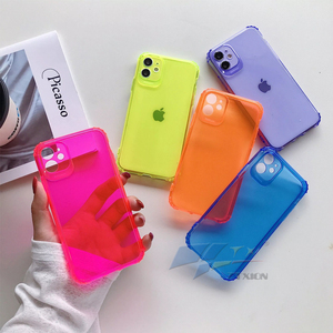2025 nouveau antichoc Fluorescent néon TPU pare-chocs coque de téléphone couverture arrière pour iPhone X XR 11 Pro Max 12 étuis - Product Image 2
