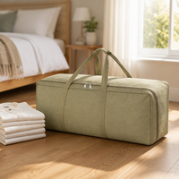 Sac de voyage en toile extra large, sac de transport robuste, sac fourre-tout à fermeture éclair pour le rangement en voyage