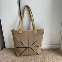 Sacs à bandoulière pour femmes de grande taille en polyester à fermeture ouverte, pliables, de qualité supérieure, tricotés, réutilisables, avec logo personnalisé Landfond Fashion