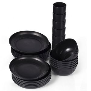 Juego de Platos de Cerámica de Lujo de 16 Piezas, Vajilla Desechable Moderna, Kit de Tazas de Paja de Trigo Sostenible para Cenas Diarias - Product Image 6
