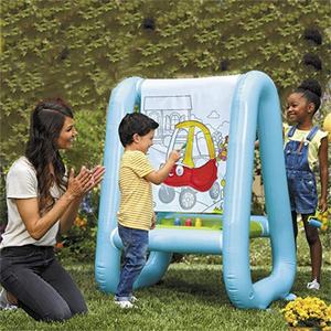 Papan Tulis Tiup Terpadu PVC Laris Manis, Alat Gambar Luar Ruangan Musim Panas untuk Anak-Anak, Easel Gambar Plastik yang Dapat Dicuci - Product Image 1