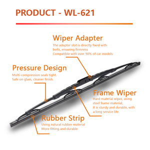 Lưỡi gạt nước kính chắn gió ô tô mẫu miễn phí OEM, phụ tùng thay thế, khung gạt nước đa năng, không để lại vết nước - Product Image 4