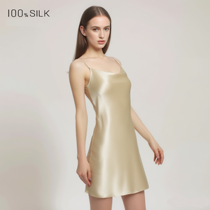 Pijamas de Seda de Morera 100% Pura de Lujo al por Mayor para Mujer, Elegantes, Transpirables, Lisos, Suaves, Bata, Camisón, Moda de Verano - Product Image 1