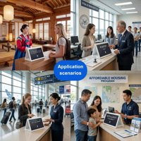 Terminal d'interprétation IA avancé pour les bureaux de douane et d'immigration avec traduction vocale multilingue instantanée pour la sécurité