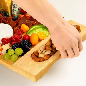Plateau à fromage rectangulaire en bambou pour apéritifs et plateaux de fruits, couleur unie, en bambou massif - Product Image 4