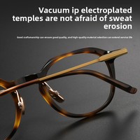 Baishifen - Monturas de Gafas de Acetato Hechas a Mano de Estilo Japonés, Monturas Completas de Alta Calidad, Gafas Retro para Hombre, Miopía, Ultraligeras, Puro Acetato