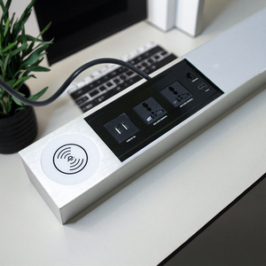 Igercn IP44 16A NFC không dây sạc Tabletop ổ cắm với cổng <span class=keywords><strong>USB</strong></span> trượt Side thiết kế cho Máy tính để bàn sử dụng - Product Image 2