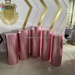 LEDA Vente en gros Ensemble de 5 pièces Socles cylindriques en acrylique noir Socles ronds Présentoir pour desserts de mariage - Product Image 4