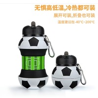Bouteilles d'eau écologiques pour enfants, sans BPA, avec logo personnalisé, en silicone, pour le sport, le football et le billard