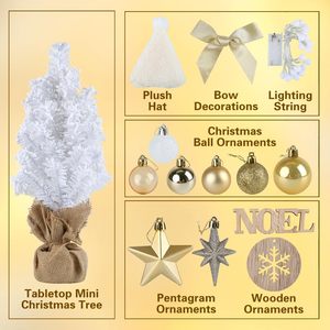 Mini Christmas Tree Small White Christmas Tree with <b>Lights</b> and Music Pre-lit Artificial Christmas Tree Tabletop - Product Image 5