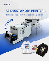 Peralatan Pencetakan Digital Langsung ke Film Portabel Mini L1800 Head A3 Printer DTF Desktop Set Lengkap