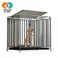 Nouvelle cage pliable pour chien en fer / Cages pour animaux avec fermeture à bouton pour une utilisation en intérieur/extérieur pour les chiens de petite/moyenne/grande taille, cages pour animaux de compagnie