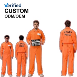 Disfraz de Halloween para Adultos, Uniforme de Prisionero Naranja con Accesorios, Traje de Fantasía para Fiesta de Disfraces - Product Image 2